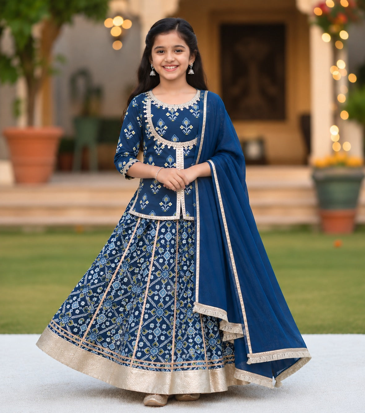 COTTON PATOLA LEHENGA WITH KURTI KANCHALI TOP DESIGN