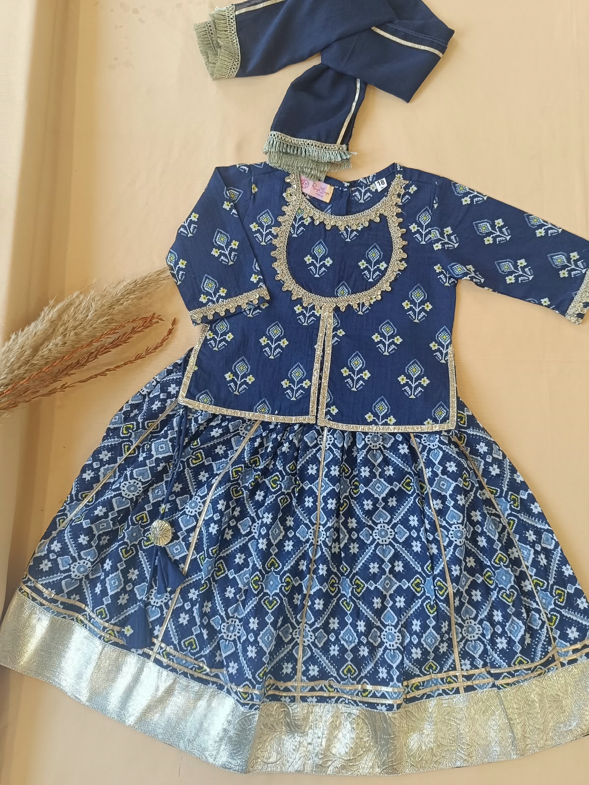COTTON PATOLA LEHENGA WITH KURTI KANCHALI TOP DESIGN