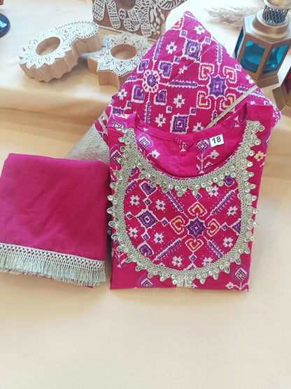 COTTON PATOLA LEHENGA WITH KURTI KANCHALI TOP DESIGN