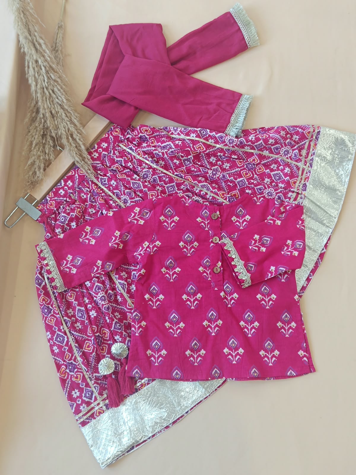 COTTON PATOLA LEHENGA WITH KURTI KANCHALI TOP DESIGN