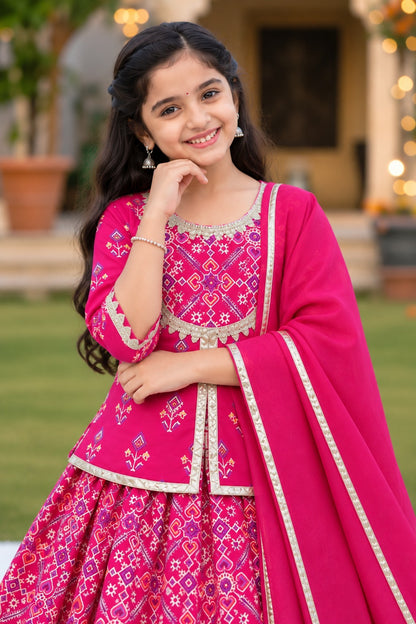 COTTON PATOLA LEHENGA WITH KURTI KANCHALI TOP DESIGN