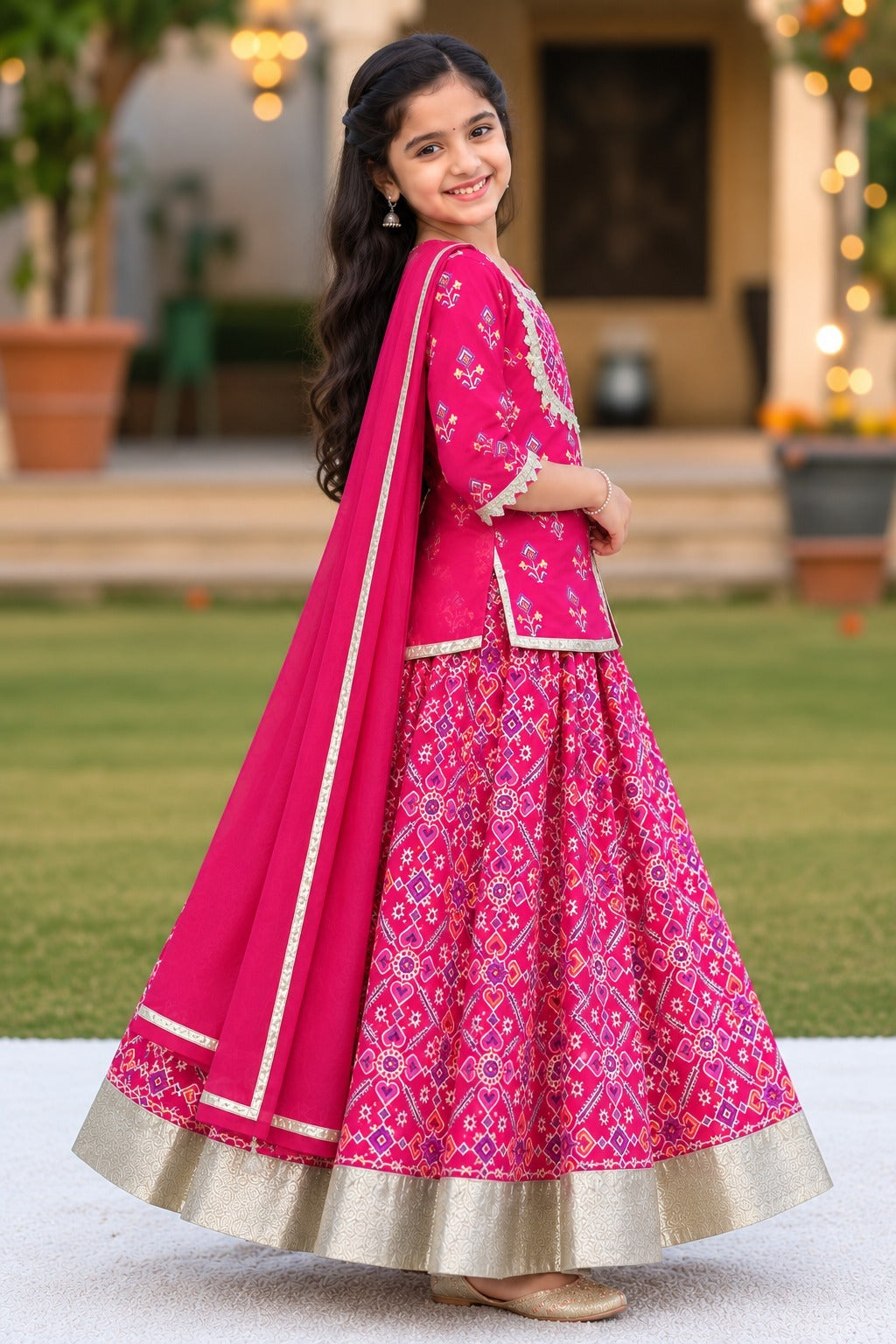 COTTON PATOLA LEHENGA WITH KURTI KANCHALI TOP DESIGN