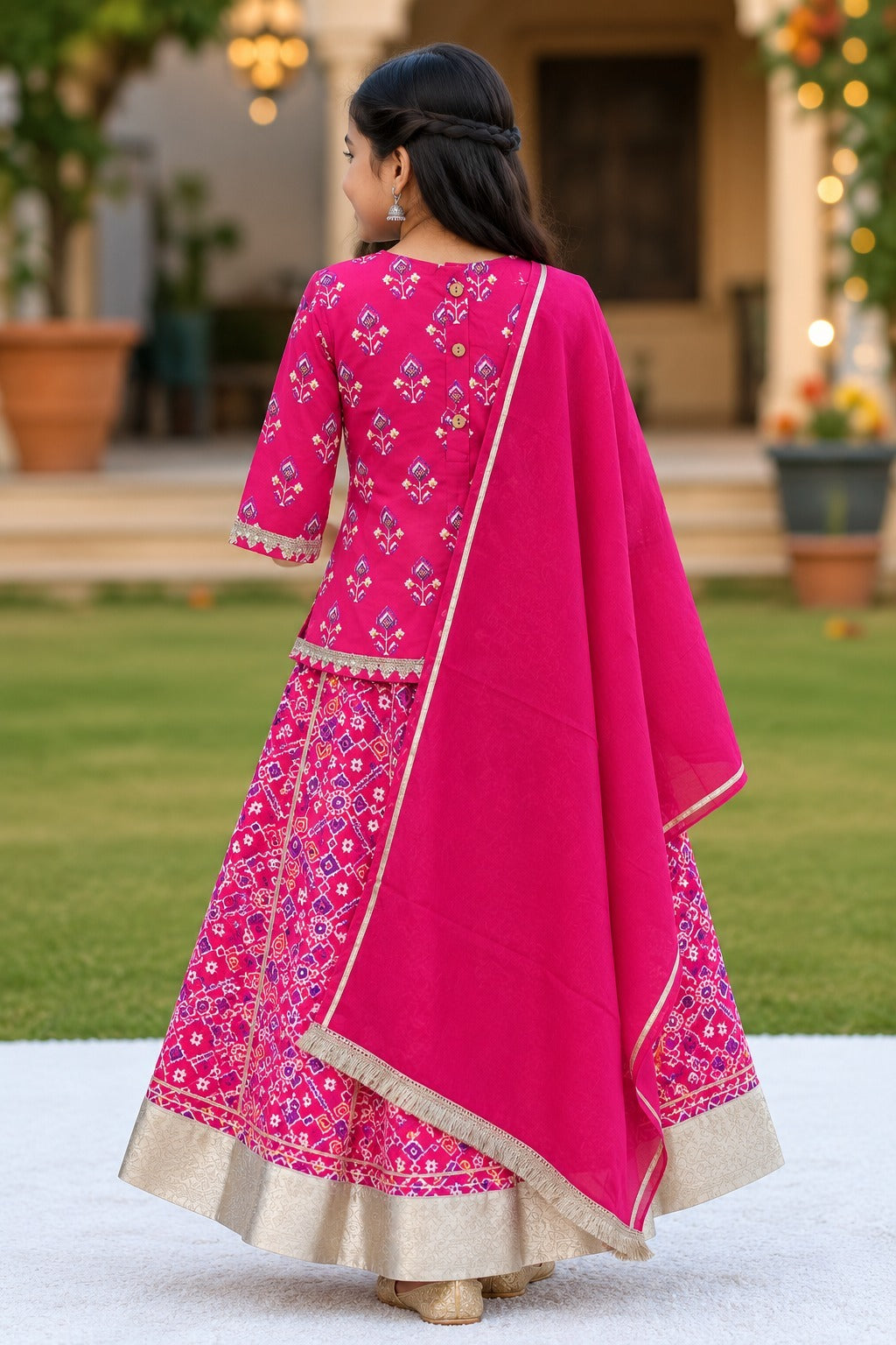 COTTON PATOLA LEHENGA WITH KURTI KANCHALI TOP DESIGN