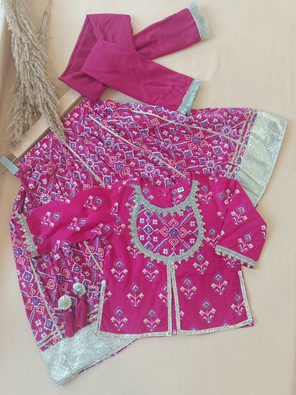 COTTON PATOLA LEHENGA WITH KURTI KANCHALI TOP DESIGN