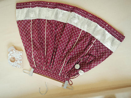Red Discharge Print Lehenga Choli set