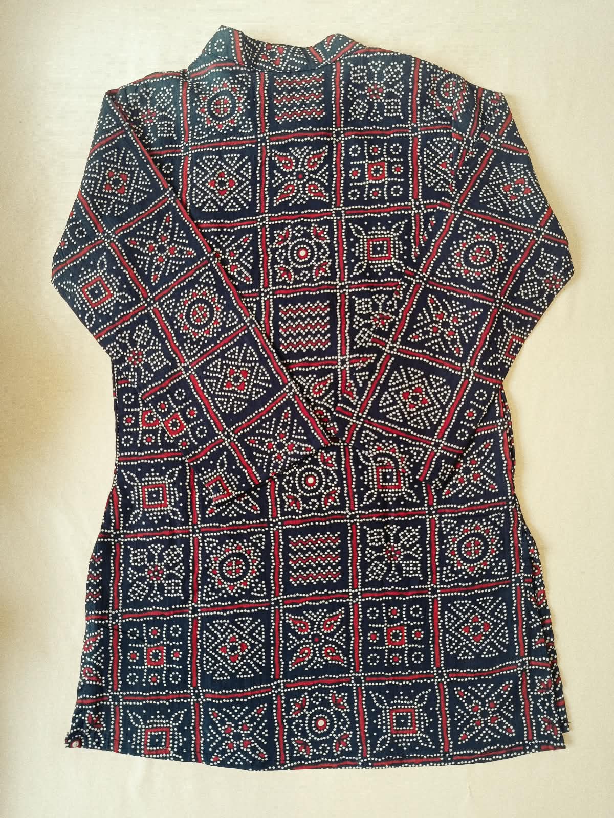 Bandhej printed, Black colored side button kurta -Pyjama set