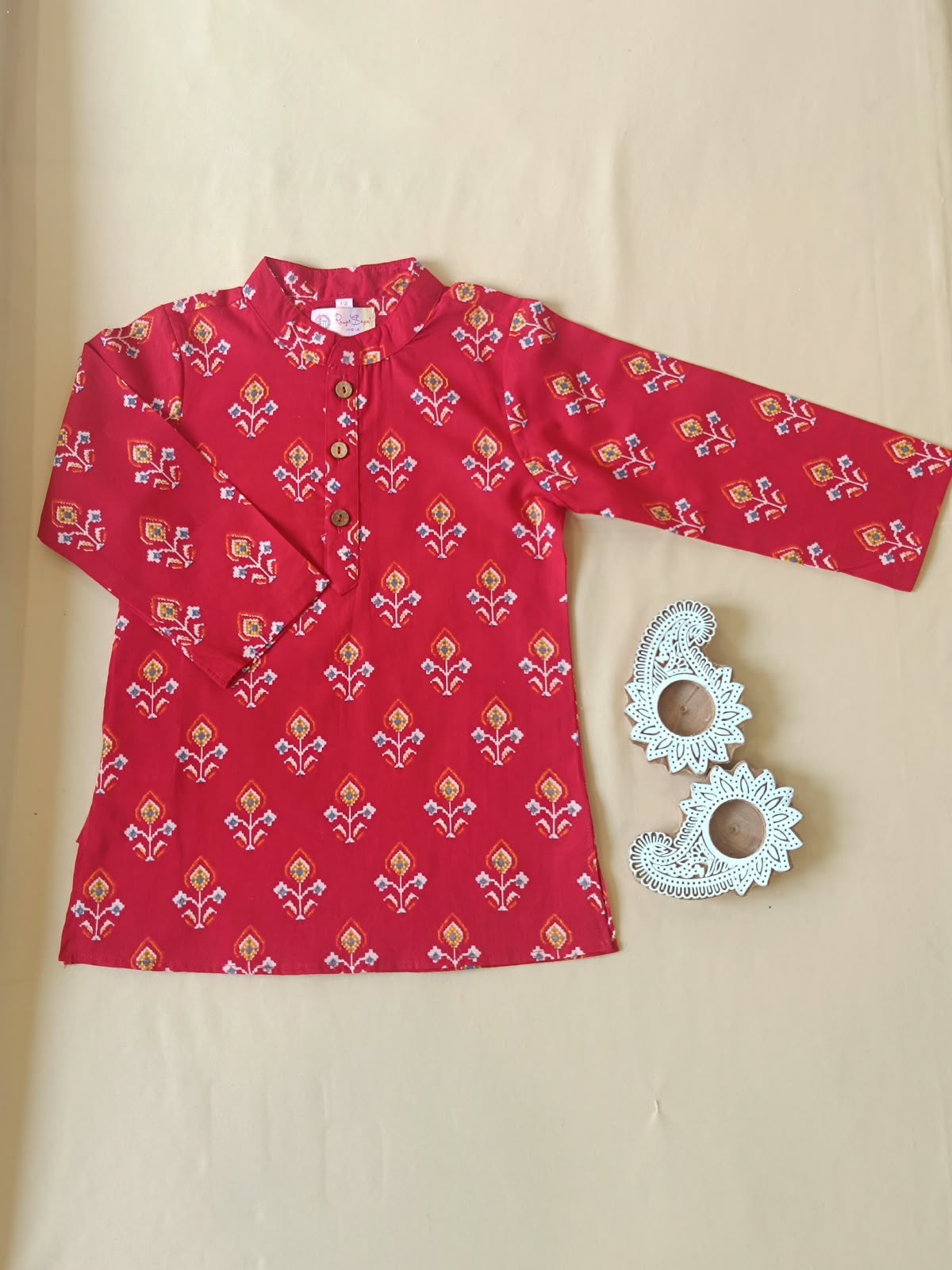 Red Patola Printed Kurta Pyjama Set