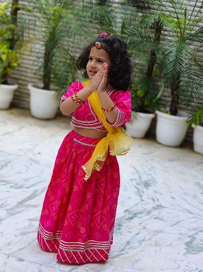 Bandhej Print Blue Coloured Lehnga Choli