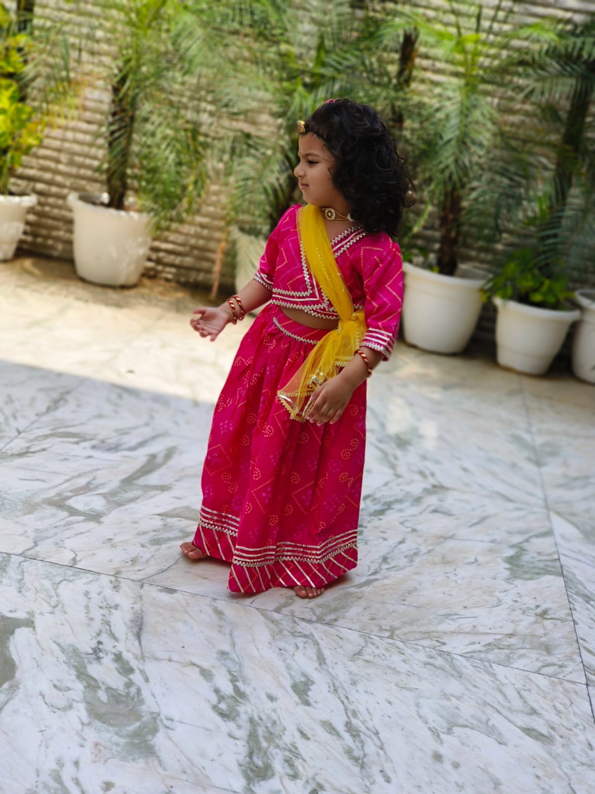 Bandhej Print Blue Coloured Lehnga Choli