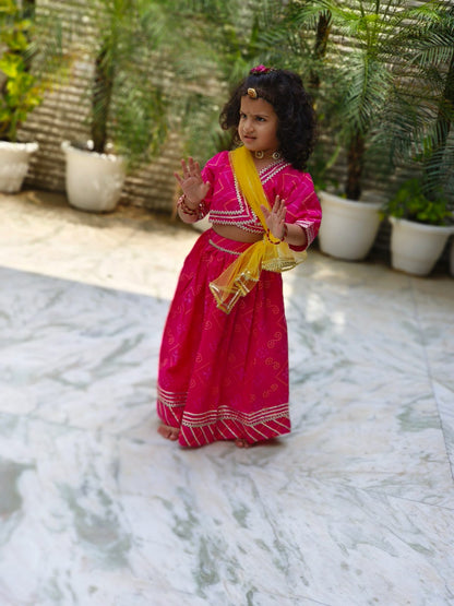 Bandhej Print Blue Coloured Lehnga Choli