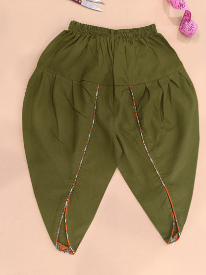 Orange Lotus Buti Angrakha Kurti with Tulip Pant