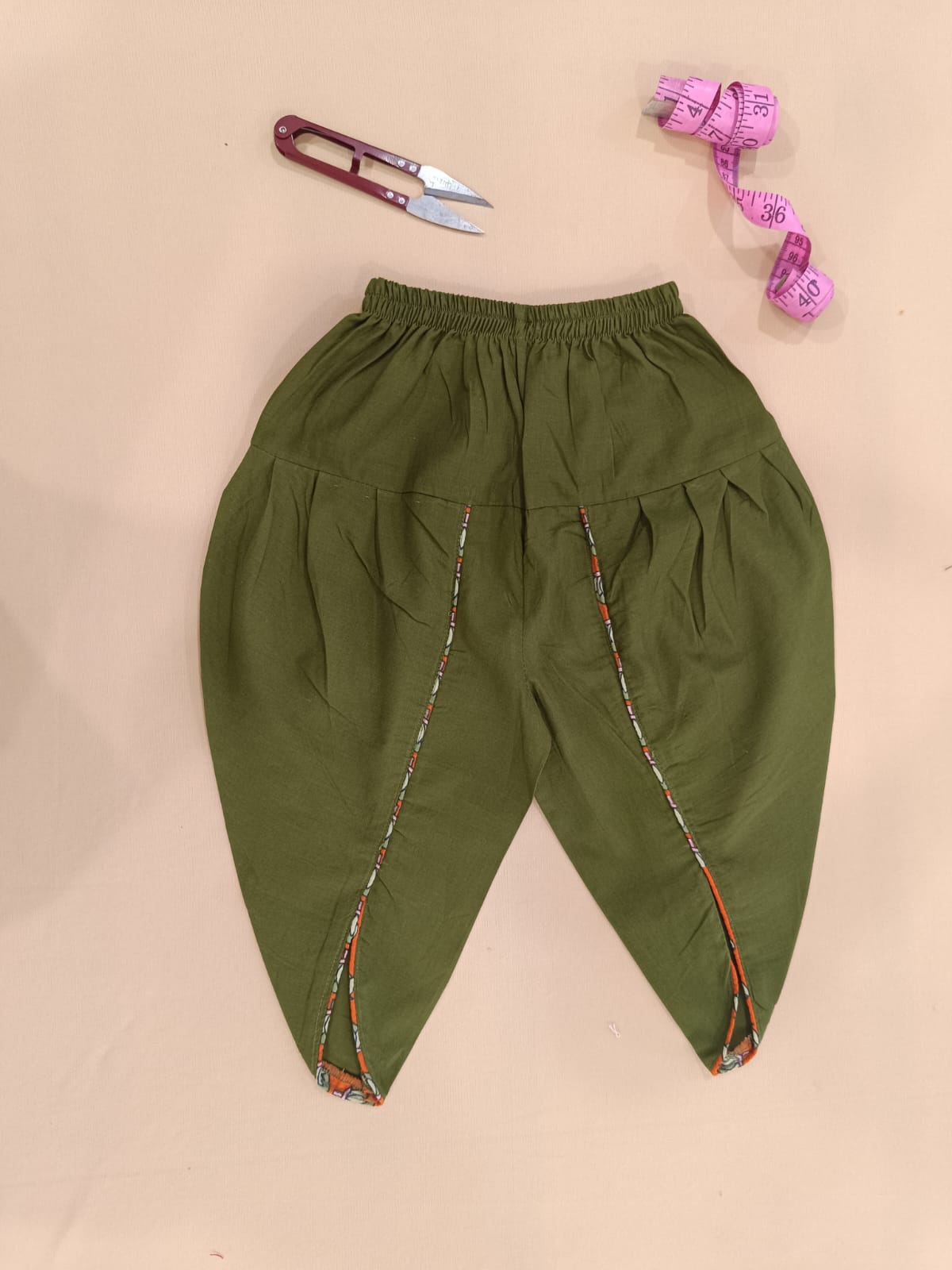 Orange Lotus Buti Angrakha Kurti with Tulip Pant