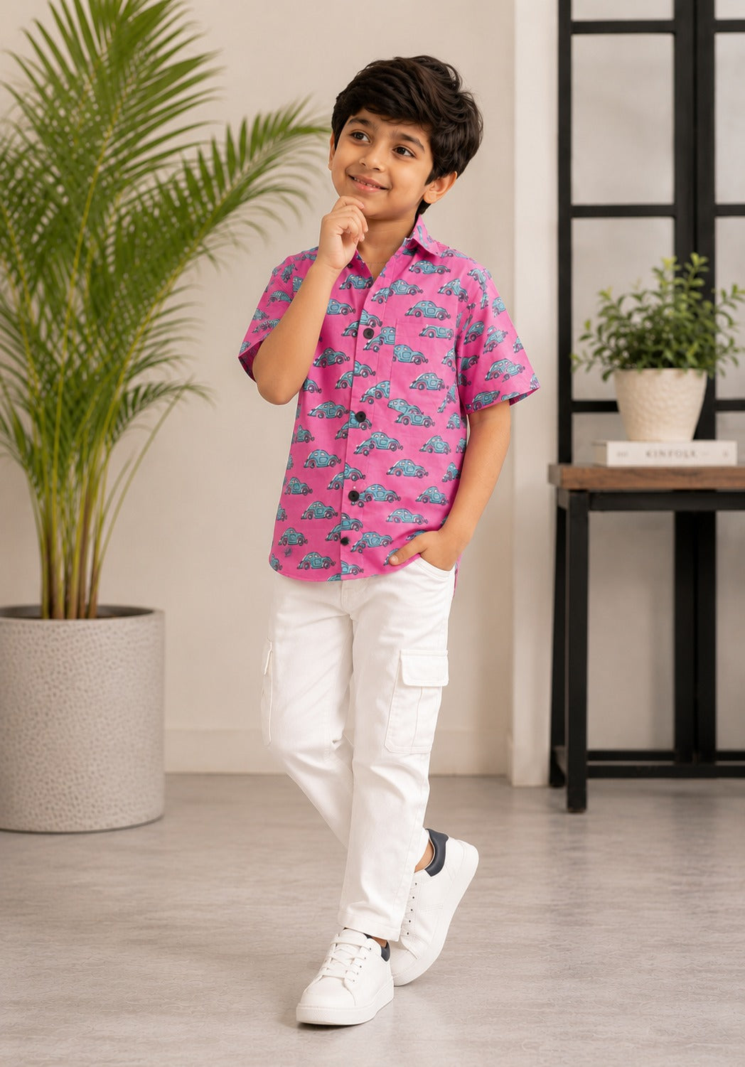 Blue Car printed Shirt for Boy