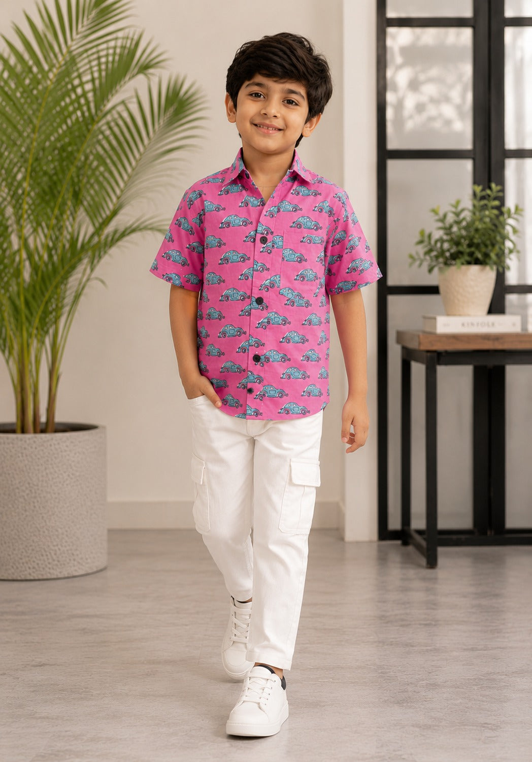 Blue Car printed Shirt for Boy