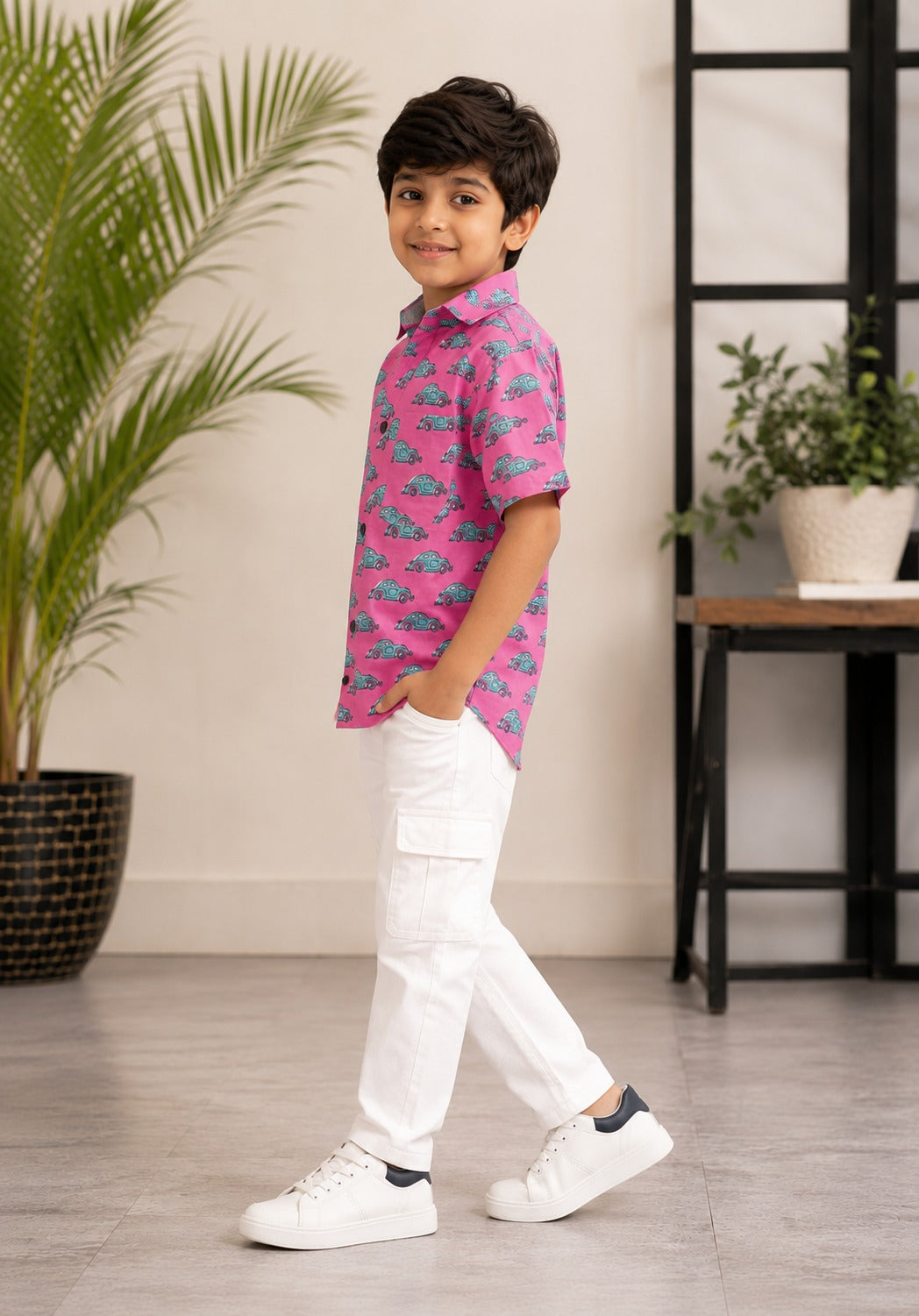 Blue Car printed Shirt for Boy