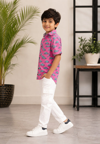 Blue Car printed Shirt for Boy