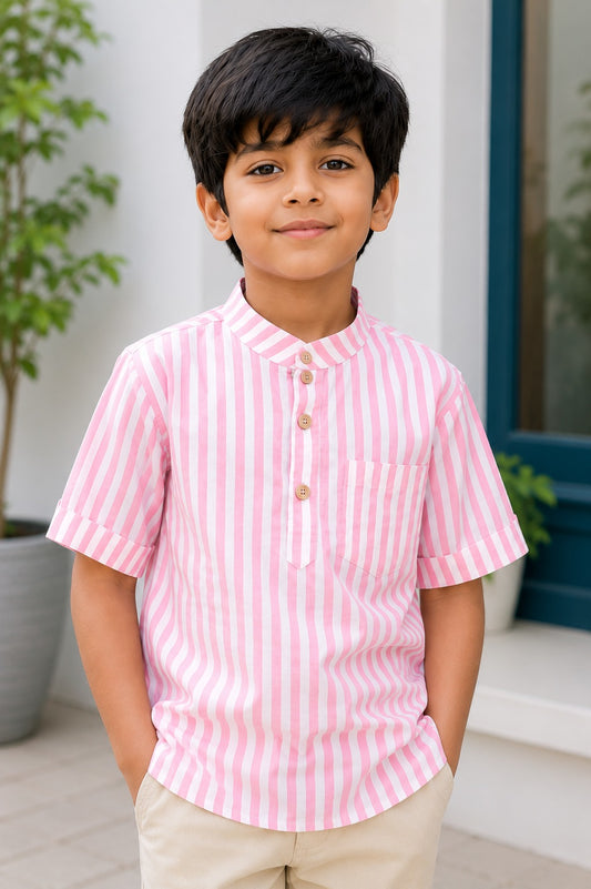 pink striped kurta  Shirt