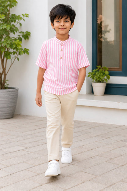 pink striped kurta  Shirt