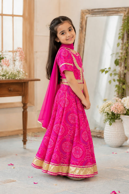 Ethnic Bandhej Lehenga Choli set