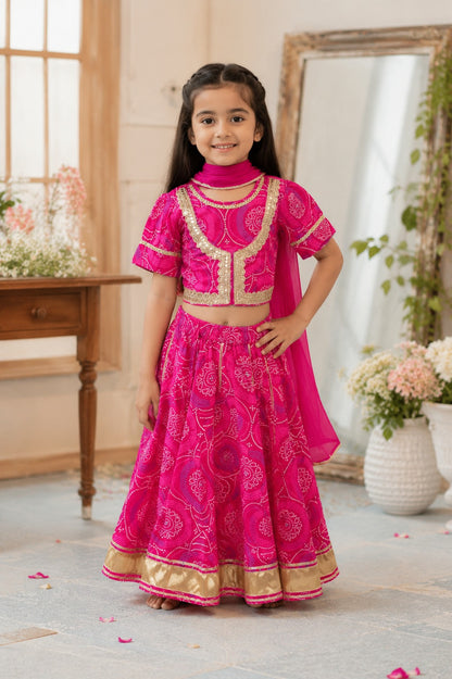 Ethnic Bandhej Lehenga Choli set