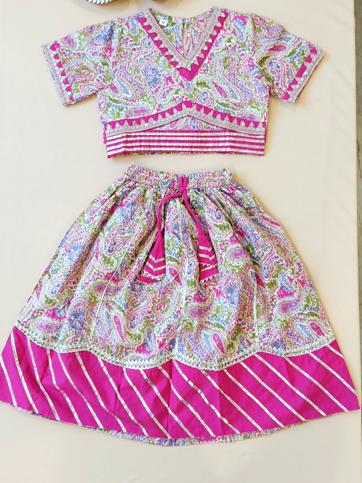 Paisley Printed Pink Coloured  Lehenga Choli