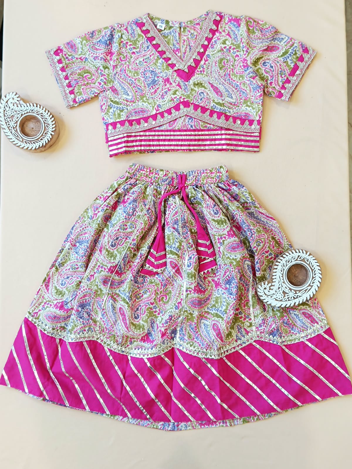Paisley Printed Pink Coloured  Lehenga Choli