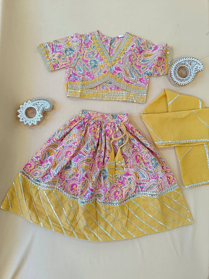 Paisley Print Mustard Colour Lehenga Choli