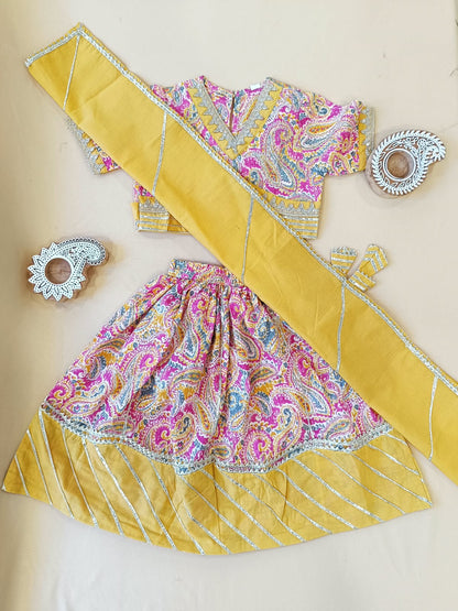 Paisley Print Mustard Colour Lehenga Choli
