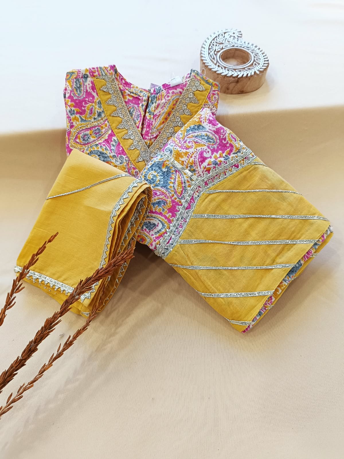 Paisley Print Mustard Colour Lehenga Choli