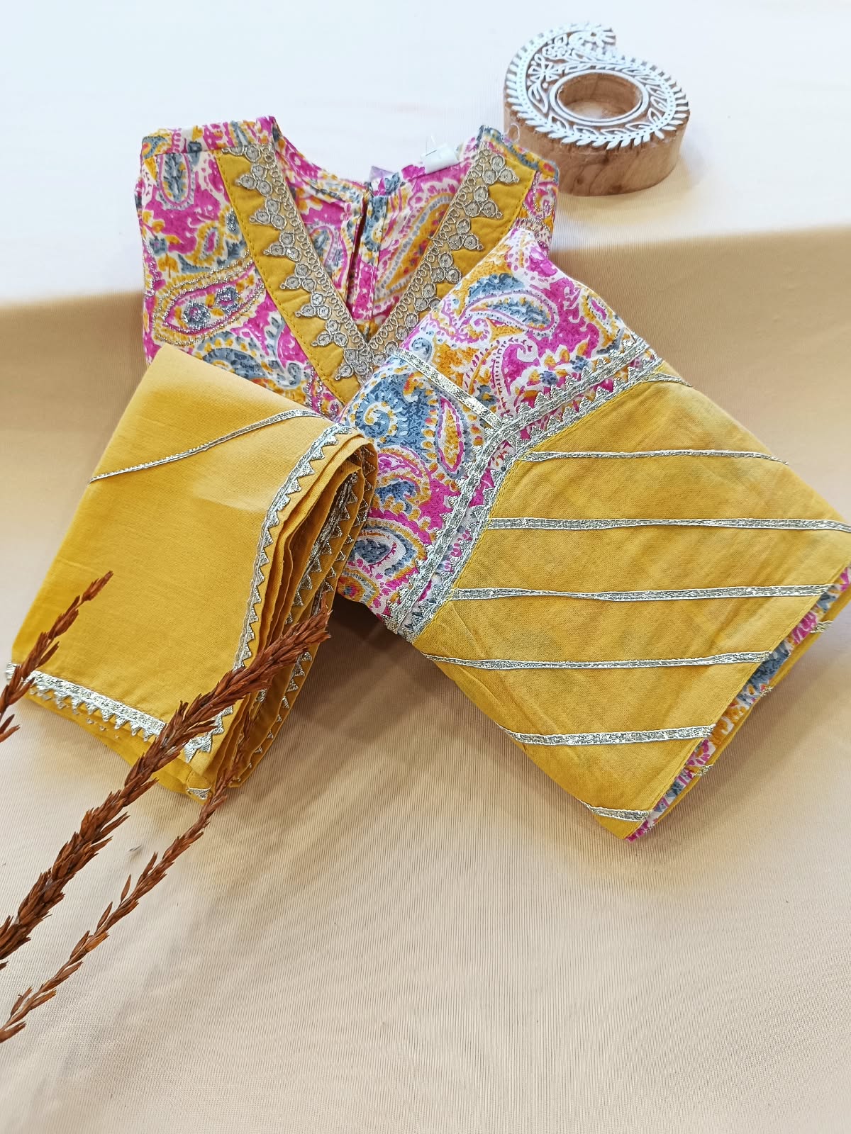 Paisley Print Mustard Colour Lehenga Choli
