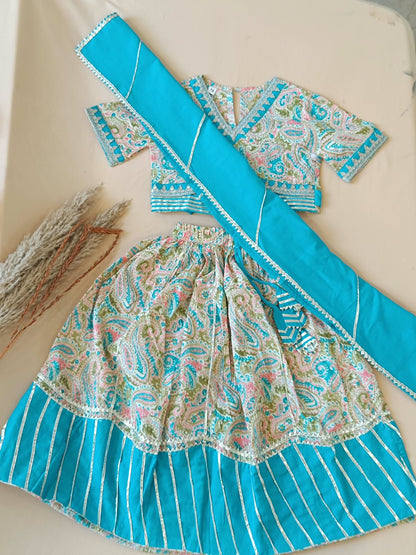 Paisley Printed Blue Coloured  Lehenga Choli