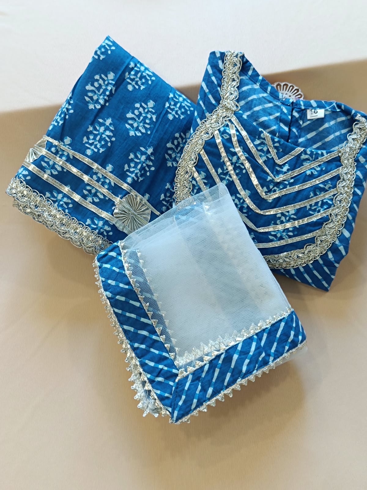 Block Print Blue Colour Lehenga Choli
