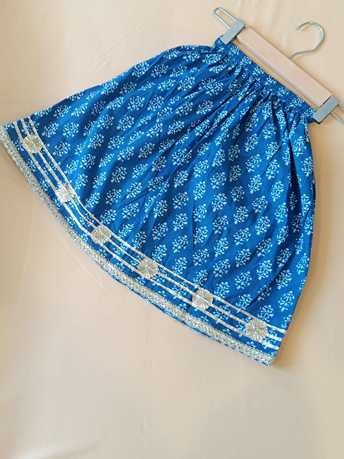 Block Print Blue Colour Lehenga Choli