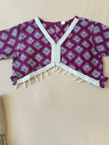 Jaal Buta Print wine Colour lehenga Choli