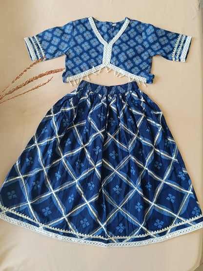 Jaal Butta Print Blue Coloured Lehnga Choli