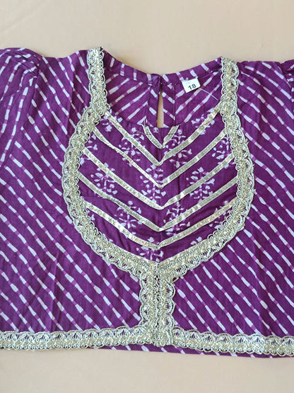 Block Print Purple Colour Lehenga Choli