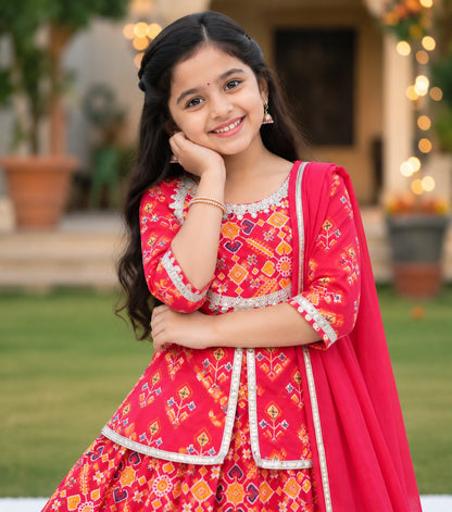 COTTON PATOLA LEHENGA WITH KURTI KANCHALI TOP DESIGN
